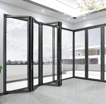 Powder Coating Bifold Glass Doors Exterior Typhoon Resistance Untuk penggunaan eksternal
