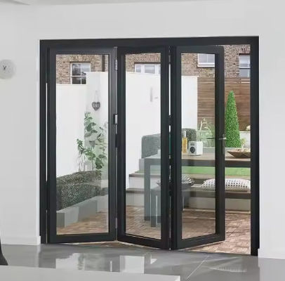 Aluminium Frame Lipat Kaca Patio Pintu Keamanan Tinggi Badai Tahan