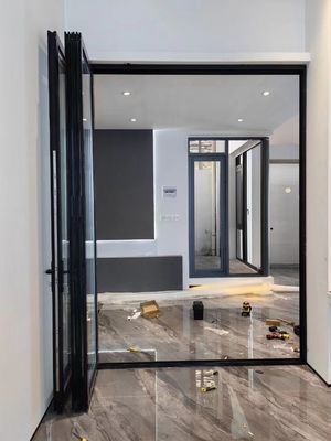 Termal Break Frame Aluminium Pintu Geser tahan debu dengan kaca tempered