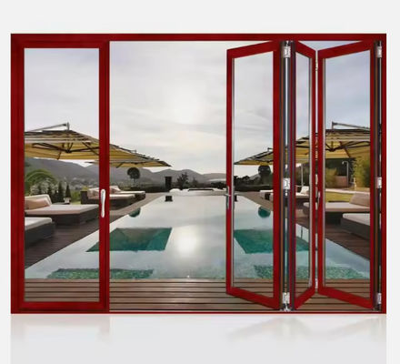 Termal Break Frame Aluminium Pintu Geser tahan debu dengan kaca tempered
