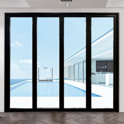 Rumah yang dapat disesuaikan Aluminium Pintu Lipat Kaca Laminasi Dengan Genggam yang Dapat Dikunci