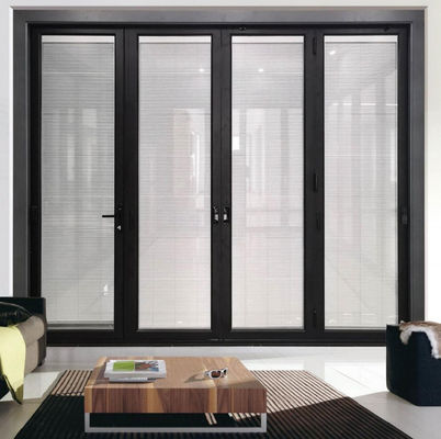 Kaca terisolasi Aluminium Pintu Patio Lipat Customized Aluminium Bifold Pintu Putih