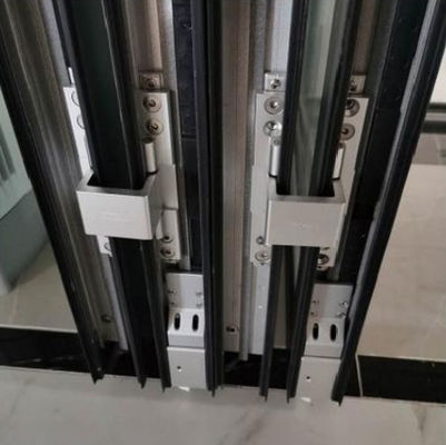Pintu Patio Bifold Aluminium Kaca Tempered Dengan Profil Termal Break