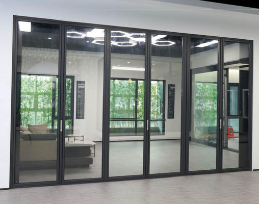 Tifoun Resistance Aluminium Pintu Lipat Disesuaikan Tempered Glass Pintu Lipat