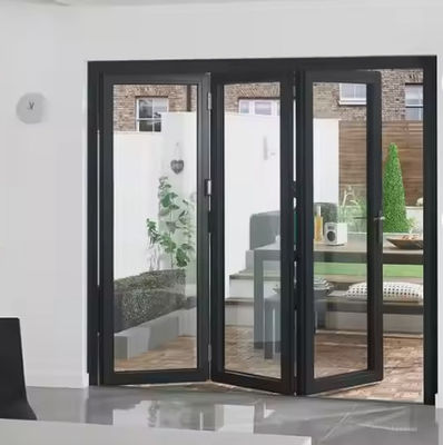 Ketahanan Badai Interior Aluminium Bifold Pintu Powder Coating
