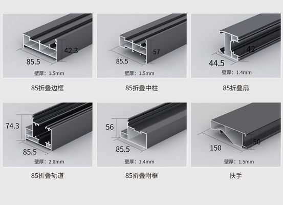 Pintu Lipat Aluminium Berwarna Abu-abu yang Lempas Tahan Badai