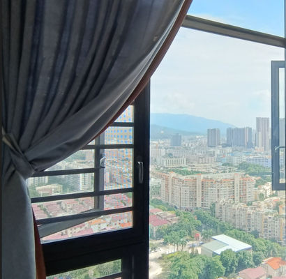 Modern Aluminium Swing Window Terisolasi Kaca Swing Buka Windows