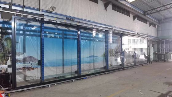Pintu lempeng aluminium dengan kerangka ramping dengan kaca laminasi keamanan bertemper