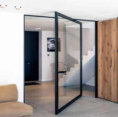 Aluminium Alloy Frameless Kaca Pivot Pintu tahan korosi Mudah dibersihkan