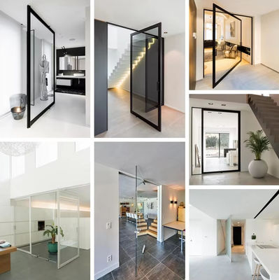 Aluminium Alloy Frameless Kaca Pivot Pintu tahan korosi Mudah dibersihkan