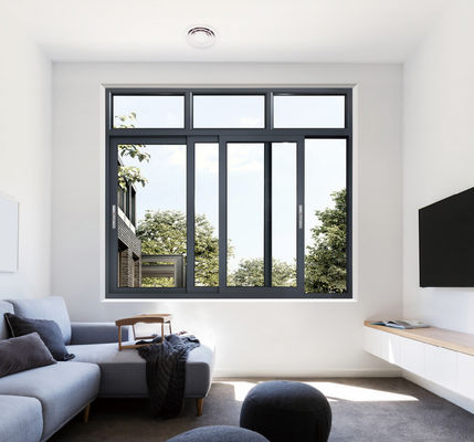 Jendela geser aluminium laminasi bertemperan Keamanan Jendela geser kaca aluminium