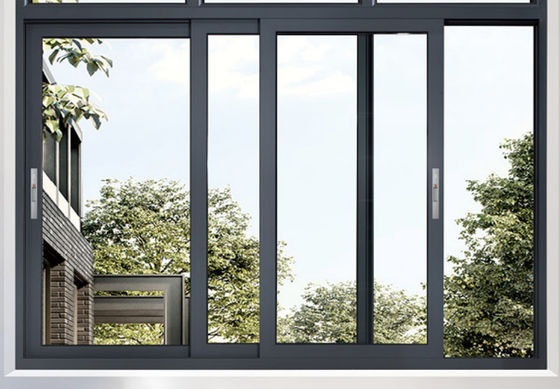 Jendela geser aluminium laminasi bertemperan Keamanan Jendela geser kaca aluminium