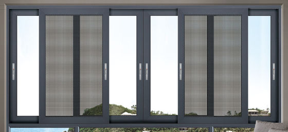Pergantian jendela geser aluminium yang dapat disesuaikan dengan laminasi tempered