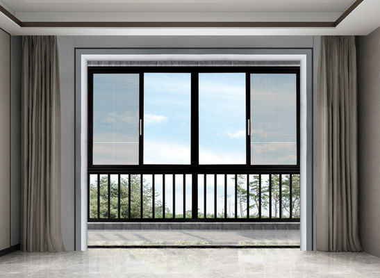 Operasi yang mulus Jendela Aluminium Geser Horizontal Dengan Perlindungan Serangga