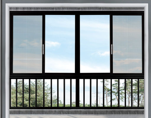 Operasi yang mulus Jendela Aluminium Geser Horizontal Dengan Perlindungan Serangga