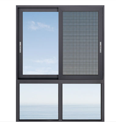 Isolasi termal Aluminium jendela geser Kaca terisolasi Frame aluminium jendela geser