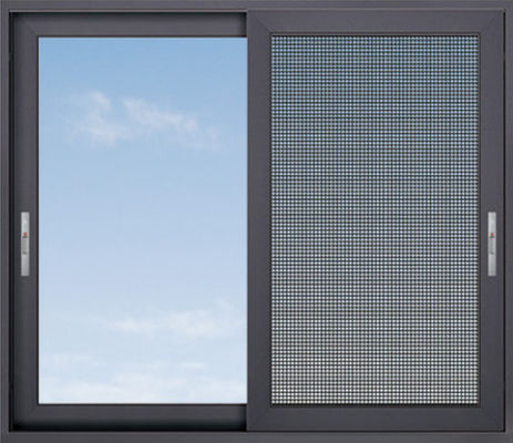 Isolasi termal Aluminium jendela geser Kaca terisolasi Frame aluminium jendela geser