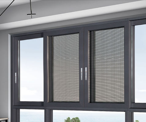 Multi Point Locking Aluminium Sliding Sash Windows Dengan Perlindungan Serangga Dan Kaca Terisolasi