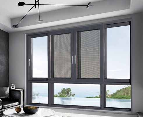 Multi Point Locking Aluminium Sliding Sash Windows Dengan Perlindungan Serangga Dan Kaca Terisolasi