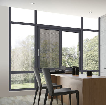 Powder Coated Aluminium Sliding Window Perlindungan Serangga Double Glazed Sliding Window