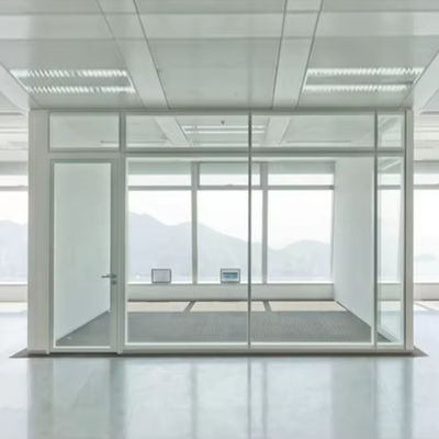 Modern Sound Proof Glass Partition Dengan Powder Coating Aluminium Frame