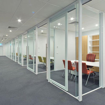 Perlindungan privasi dinding partisi kaca tahan suara komersial