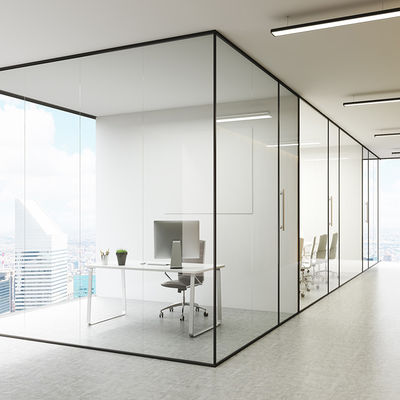 Desain yang ramping Aluminium Kaca Kantor Partisi Keamanan dengan Multi Point Locking