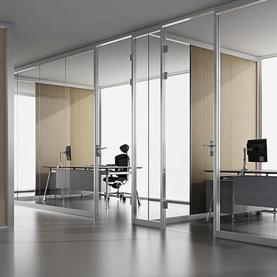 Desain yang ramping Aluminium Kaca Kantor Partisi Keamanan dengan Multi Point Locking