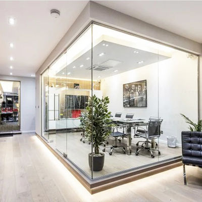 Kantor komersial dinding partisi kaca keamanan tinggi pemeliharaan mudah