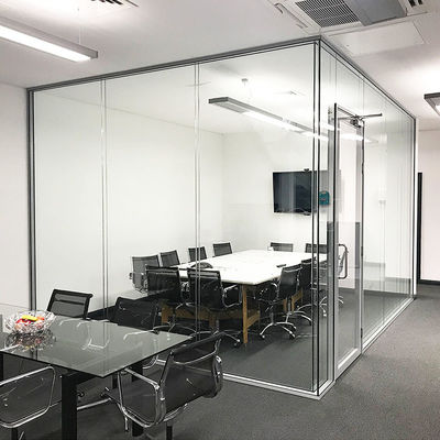 Customized Residential Glass Partition Walls Mudah Bersih Aluminium Glass Divider