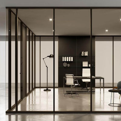 Customized Residential Glass Partition Walls Mudah Bersih Aluminium Glass Divider