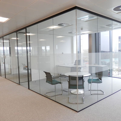 Desain Modern Keamanan Kaca Tanpa Bingkai Dinding Kantor Laminasi Kaca Kekebalan Suara