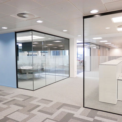 Desain Modern Keamanan Kaca Tanpa Bingkai Dinding Kantor Laminasi Kaca Kekebalan Suara