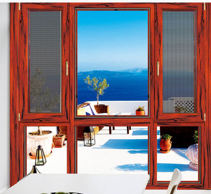 Ketahanan Angin Kepiting Giliran Aluminium Jendela Disesuaikan Dengan Kaca Ganda