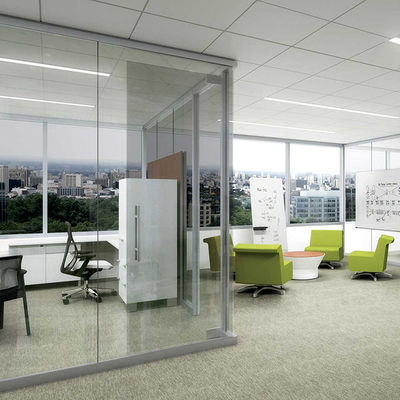 Customized 8mm Glass Partition Pintu tahan debu dan isolasi suara