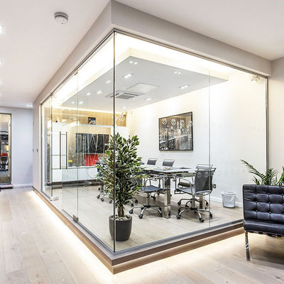 Aluminium Frame Kaca Cubicle Dinding Dimensi Disesuaikan Dengan Pintu