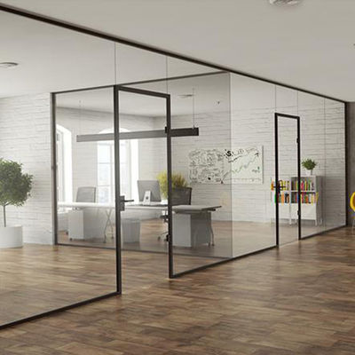 Fleksibel Kaca Partisi Dinding Frame Aluminium Soundproof Partisi Kantor