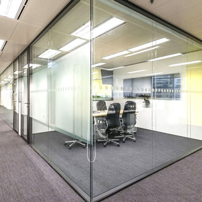 Aluminium Profil Frame Kaca Partisi Tembok Kantor Disesuaikan Tembok Partisi