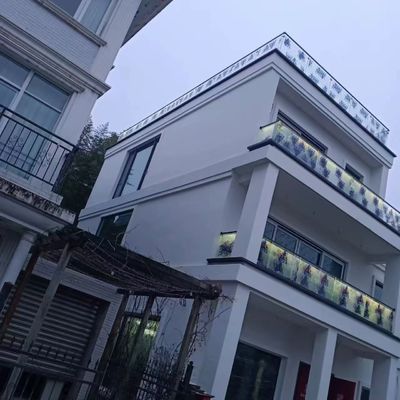 Grey Aluminium U Channel Glass Railing 10mm tebal balustrade kaca tanpa bingkai