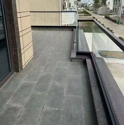 Dek luar Sistem pagar kaca tanpa bingkai dengan handrail di atas kaca