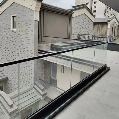 Aluminium tanpa bingkai U Channel Glass Railing U Channel Balustrade