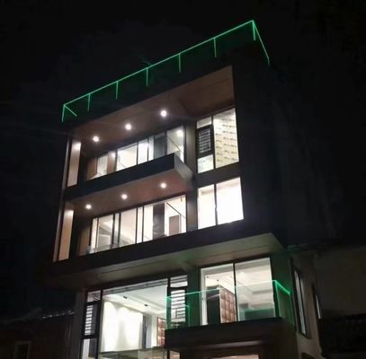 Mudah Pemasangan Aluminium U Channel Glass Railing Modern Dengan Lampu LED