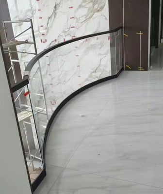 Compact Aluminium U Channel Glass Railing Waterproof Aluminium Glass Balustrade
