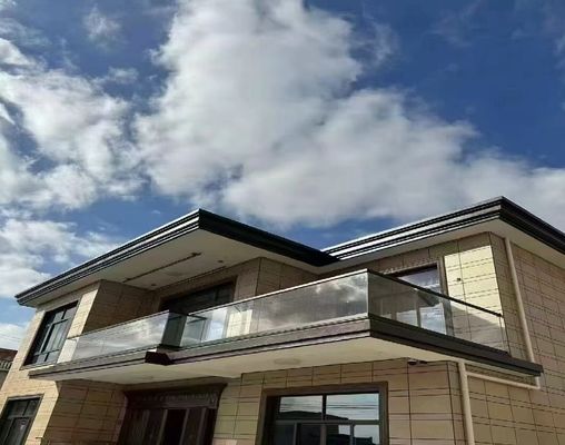 Fleksibel Aluminium U Channel Glass Railing Outdoor Balustrade Kaca Tanpa Bingkai