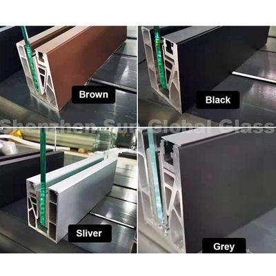 SZG U Channel Frameless 12mm Glass Balcony Railings Gedung Hunian