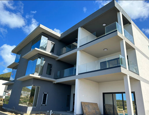 Black Aluminium U Channel Glass Railing Stable Aluminium Glass Railing