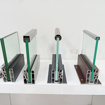 Benar Keamanan Aluminium U Saluran Kaca Railing Powder Lapisan Aluminium Kaca Balustrade