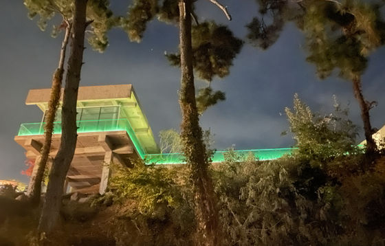 12mm Tangga Tanpa Bingkai Kaca Balkon Balok U Channel Dengan Lampu LED