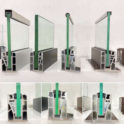Customisable 12mm Aluminium U Channel Glass Railing 304 SS Handrail Balustrade Kaca Tanpa Bingkai