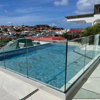 Modern Desain Kaca Pagar Balkon Handrail U Channel Glass Railing Untuk Indoor Outdoor